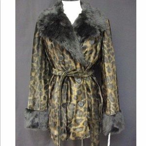 INC leopard print coat